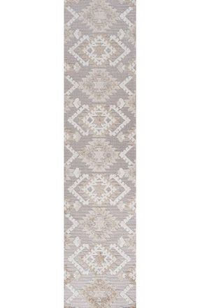 Jonathan Y Designs Sumak High-Low Pile Neutral Diamond Kilim Indoor/Outdoor Area Rug in Beige/gray at Nordstrom, Size 2Ft 0In X 8Ft 0In