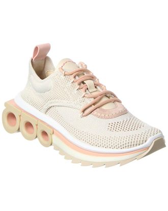 Ferragamo Nima Leather-Trim Sneaker