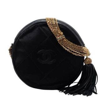 Chanel Pre-owned Satin Shoulder Bag - Dames - Pre-owned - Zwart - Maat: ONE Size Satijn