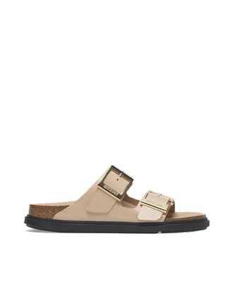 Birkenstock Anatomically Shaped Slip-On Sandals with Lacquered Straps