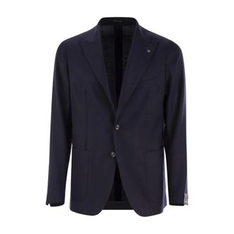 Tagliatore Formal Blazers, male, Blue, Size: 5XL Classic Tailored Blazer Jacket
