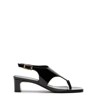 Stuart Weitzman Schoenen, Dames, Zwart, 39 1/2 EU, Leer, Baby Babette Thong