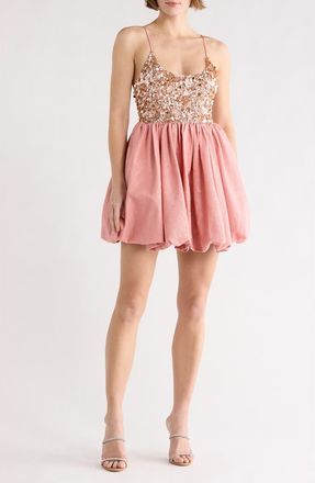 Alice & Olivia Nessa Bubble Minidress in Dusty Rose at Nordstrom Rack, Size 0