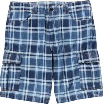 A Bathing Ape Check 6 Pocket Denim Short Blue 1K30-151-003