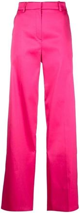 Magda Butrym Twee-Pocket Uitlopende Tailored Broek - Dames - Wijde Broeken - Roze - 2XS - Katoen - Broeken