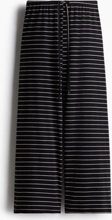 H&M Cotton-blend Trousers in Black/striped at Nordstrom, Size Xx-Small