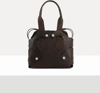Vivienne Westwood Wilma Small Tote Leather Dark-brown