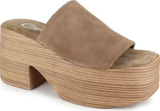 Zigi Soho Ophelia Platform Slide Sandal in Taupe Suede at Nordstrom, Size 40