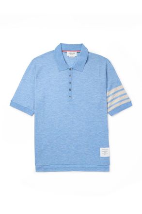 Thom Browne Logo-Appliquéd Striped Wool-Jersey T-Shirt