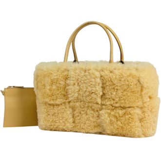 Bottega Veneta Intrecciato Yellow Leather Tote Bag (Pre-Owned)