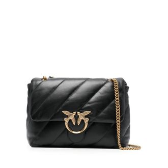 Pinko Big Love Bag Puff Maxi Quilt - Dames - Schoudertassen - Zwart - ONE Size - Leer - Tassen