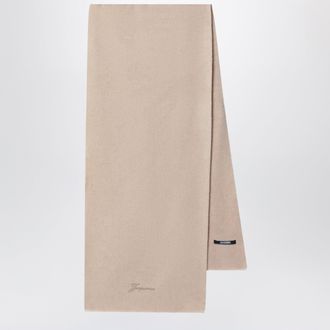 Jacquemus Sciarpa Tailleur beige in lana e cashmere