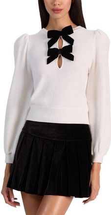 Alice & Olivia Alice + Olivia Doris Puff Sleeve Wool Pullover