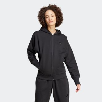 adidas Kapuzensweatshirt ADIDAS SPORTSWEAR W ALL SZN FZ HD, Damen, Gr. XXL, schwarz, Obermaterial: 70% Baumwolle, 30% Polyester, Sweatshirts Kapuzensweatshir