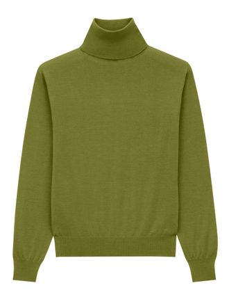 Saint Laurent Olive High-Neck Sweater