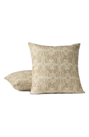 Coyuchi Cavallo Ikat Print Organic Cotton Pillow Cover in Stone at Nordstrom