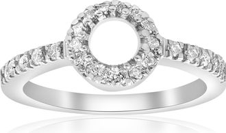 Pompeii3 1/3ct Pave Halo 14K White Gold Diamond Engagement Setting Mount