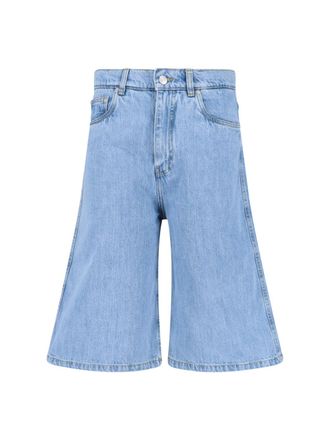 Coperni Denim Shorts In Light Blue Cotton
