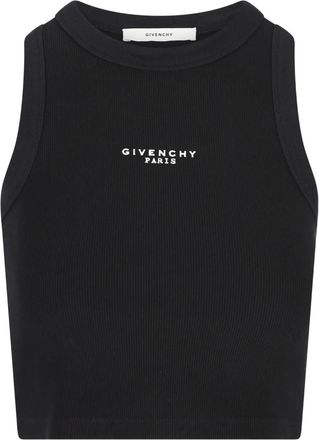 Givenchy ribbed tank top - women - Cotton/Spandex/Elastane - S - Black