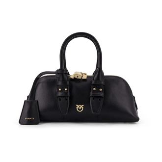 Pinko Escape Love Birds Schoudertas - Dames - Handtassen - Zwart - ONE Size - Katoen - Tassen