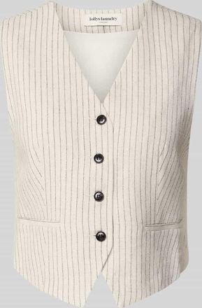 Lollys Laundry Regular Fit Weste aus Rayon-Leinen-Mix Modell TORINO in Ecru, Größe XL