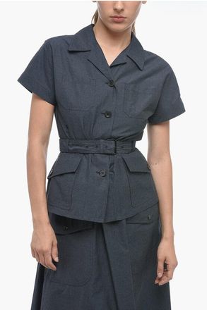 Dior Camicia a Maniche Corte con Cintura e Tasche Utility taglia 38