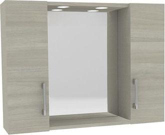 OEM Espejo De Ba&ntilde;o Colgante Doble dia Cm 77 X 16 X H.57 - Roble Gris