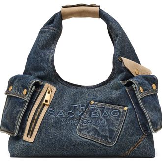 Marc Jacobs The Sack Denim Shoulder Bag in Dark Wash Indigo at Nordstrom