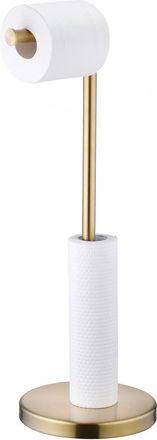 OEM Soporte Para Papel Higi&eacute;nico - Acero Inoxidable Sus 304 - Acabado Dorado Mate - Sin Perforaci&oacute;n - Altura 58,5 Cm - 1 Unidad