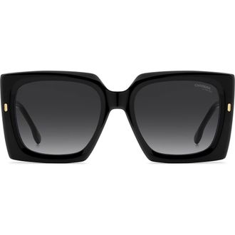 Carrera 55mm Rectangular Sunglasses in Black/Dark Grey Sf at Nordstrom