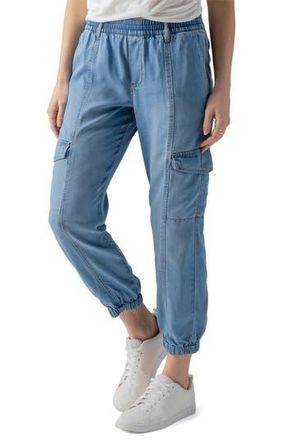 Sanctuary Relaxed Rebel Chambray Cargo Joggers in Sun Drench at Nordstrom Rack, Size Xx-Large
