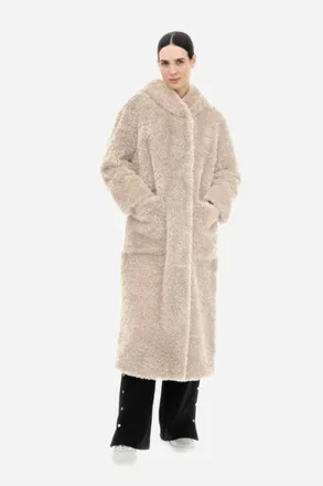 Herno Curly Faux Fur Coat - Cream