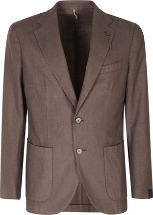 Santaniello Taupe Felted Wool Unlined Blazer