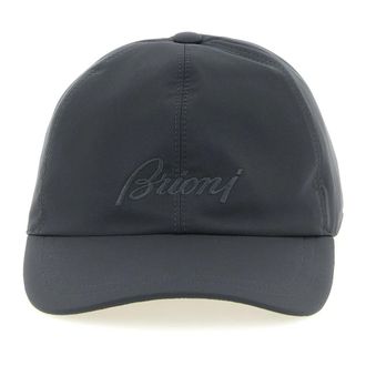 Brioni Accessoires, Heren, Blauw, L, Polyester, Geborduurde Performa Baseball Cap