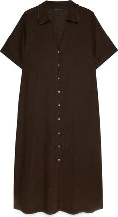 Fiorella Rubino Dames, Jurken, Bruin, Maat: 3XL Linnen