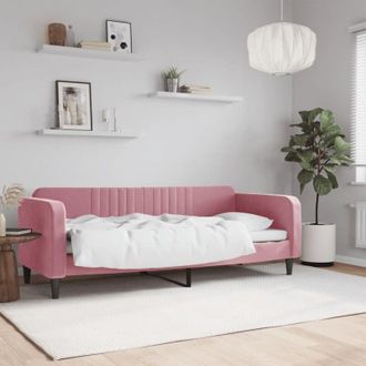 vidaXL Sof&aacute; Cama Sin Colch&oacute;n Terciopelo Rosa 80x200 Cm Vidaxl