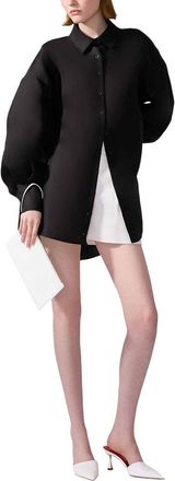 Carolina Herrera Oversized Button Down Silk Blouse