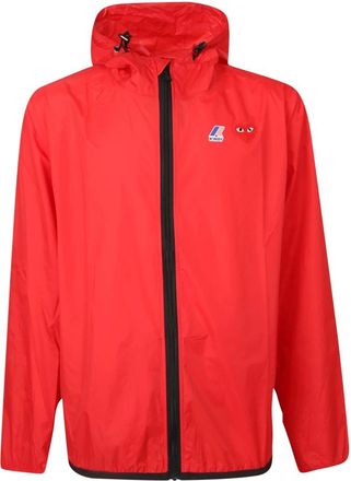 Comme Des Gar&ccedil;ons Rode Zip-up Jas met Capuchon - Heren - Zomerjassen - Rood - M - Jassen
