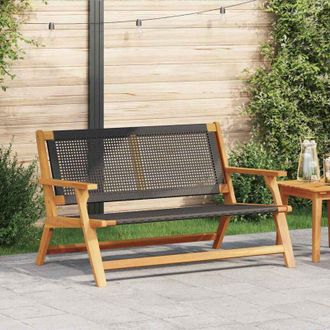 vidaXL vidaXL Arredamento da Giardino con cuscino Nero 122 x 78 x 73cm