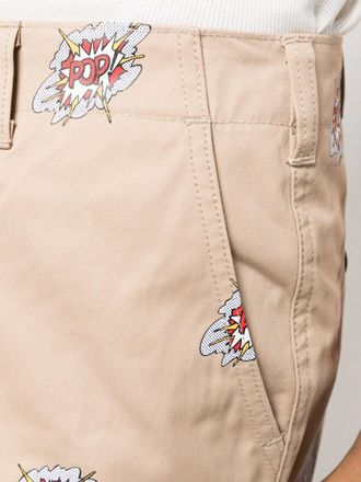 Junya Watanabe Cartoon-Print Cotton Trousers - Beige