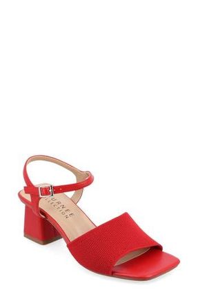 Journee Collection Evylinn Knit Block Heel Sandal in Red at Nordstrom Rack, Size 7.5