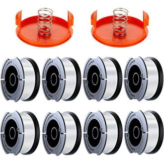OEM Pack De 12 Bobinas De Hilo Para Cortadora De Bordes Black Et Decker, Hilo De 0,2 Cm Para Desbrozadora (8 Hilos Para Cortadora De Bordes, 2 Tapas, 2 Re