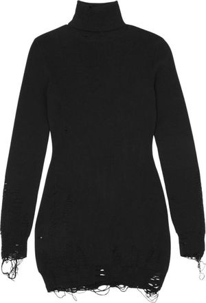 Maison Margiela Mini Distress Jurk - Dames - Kleedjes - Zwart - M - Kleedjes