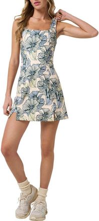 Travis Mathew Moveknit Floral Activity Minidress in Sandshell Multi at Nordstrom, Size X-Small