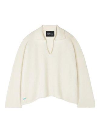 Alanui Finest polo-collar ribbed sweater - White