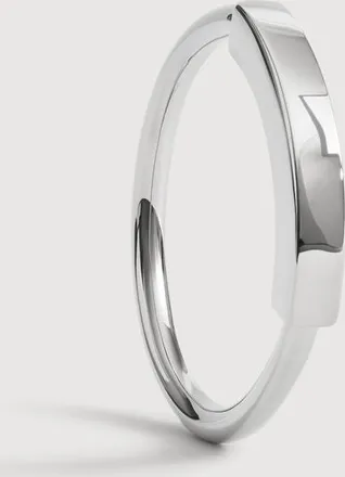 Monica Vinader Sterling Silver MV Linear Stacking Ring