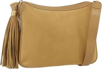 Gucci Pre-owned Shoulder Bags, female, Beige, Size: ONE SIZE Pre-owned Suede Shoulder Bag