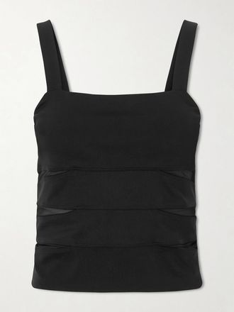 Eres Canotta In Jersey Stretch Con Inserti In Mesh Morgan - Nero