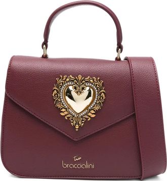 Braccialini Baroque heart appliqué cross body bag - Red