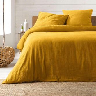 Douceur d'Int&eacute;rieur Douceur Dint&eacute;rieur - Set biancheria da letto 3 pezzi angelia 240x220 cm giallo